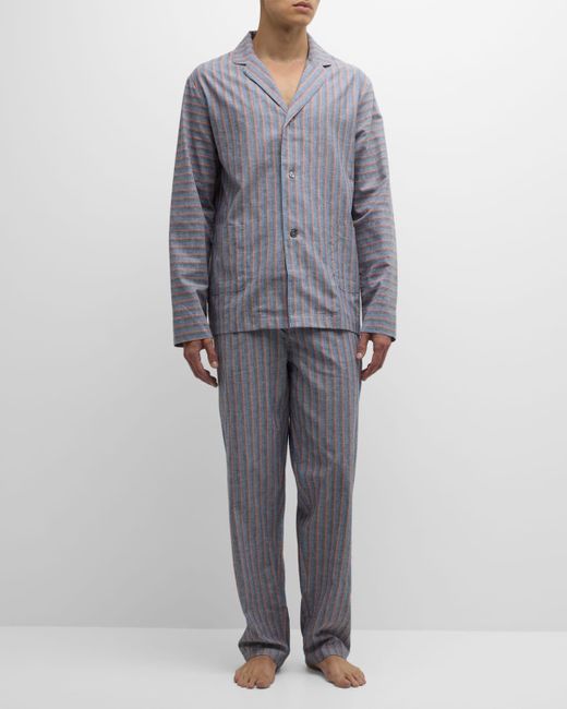 Paul Smith Gray Cotton-Linen Long Pajama Set for men