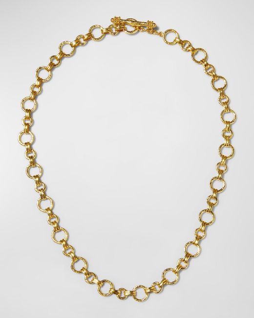 Elizabeth Locke Metallic Bellariva 19k Gold Toggle Necklace, 17"l