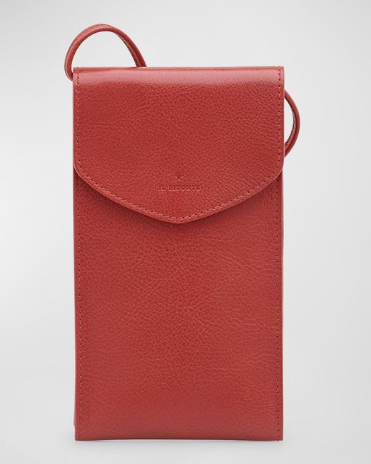 Il Bisonte Red Bigallo Phone Pouch Crossbody Bag