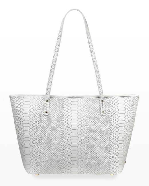Gigi New York White Taylor Python-print Tote Bag