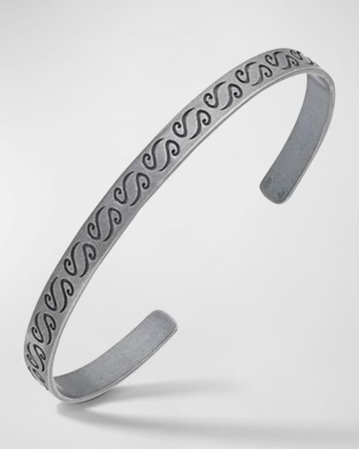 MARCO DAL MASO White Ara Engraved Cuff Bracelet for men