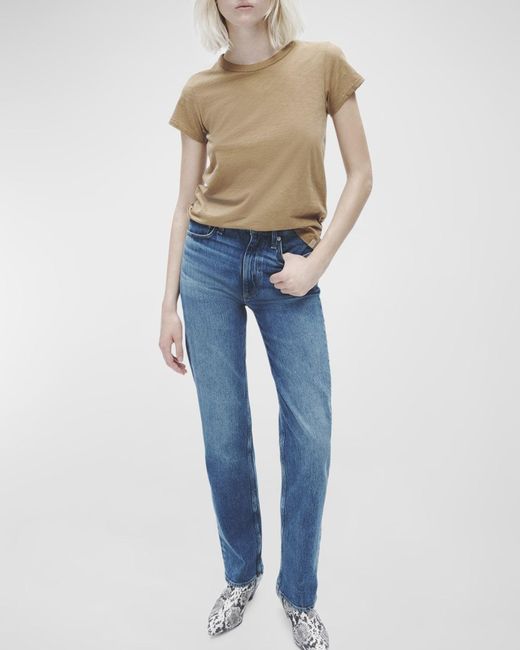 Rag & Bone Blue Slub Crewneck Tee