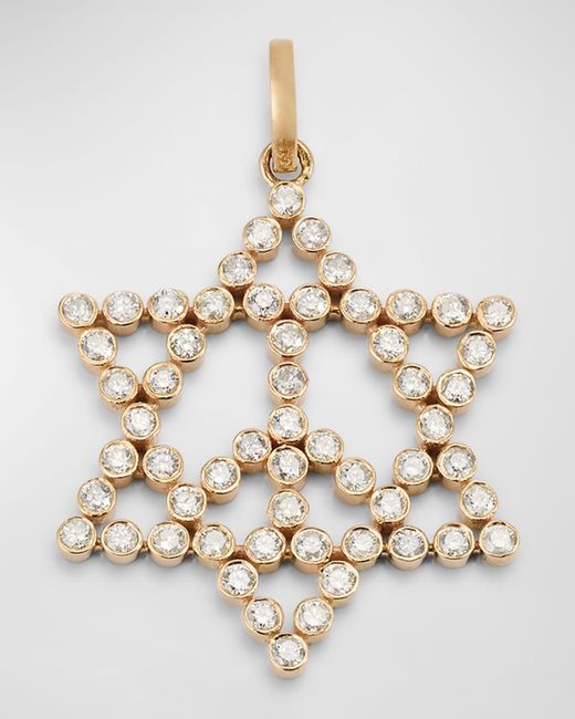 Siena Jewelry Metallic 14K Large Star Of David Peace Diamond Charm
