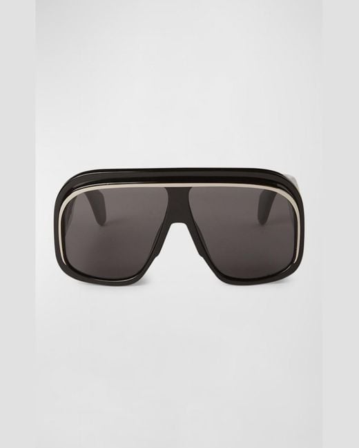 Palm Angels Brown Reedley Acetate And Metal Shield Sunglasses for men