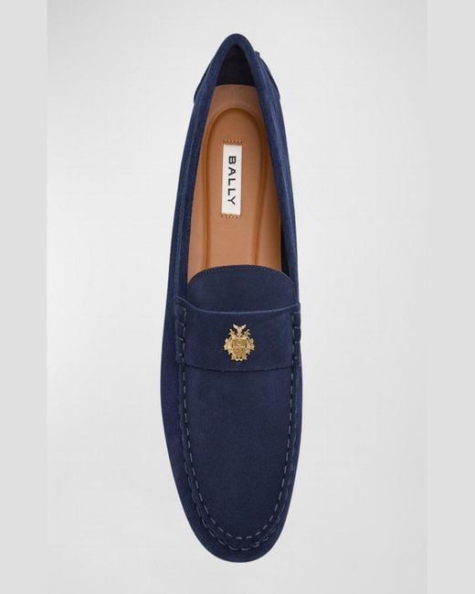 Bally Kevan Suede Driving Shoes in Blue for Men Lyst