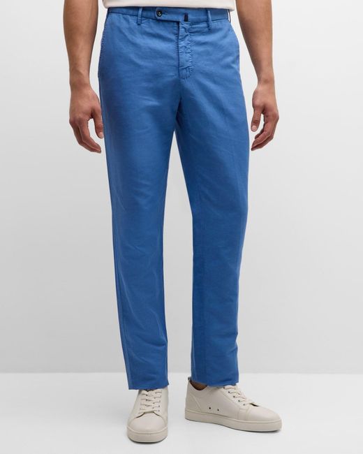 Incotex Blue Washed Chinolino Pants for men
