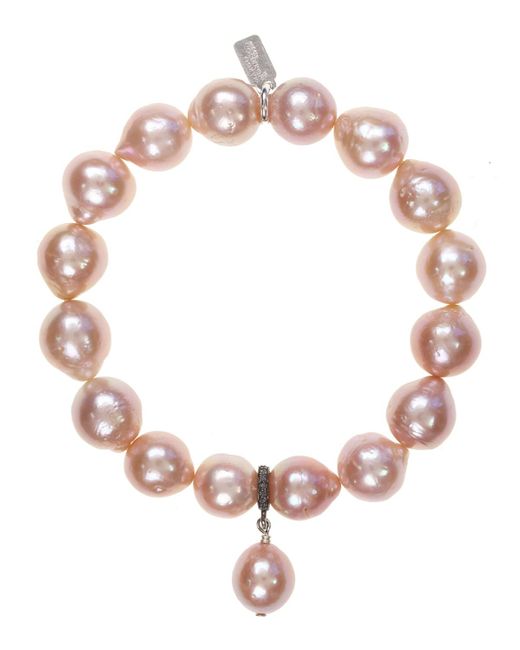 Margo Morrison Pink Baroque Pearl Stretch Bracelet
