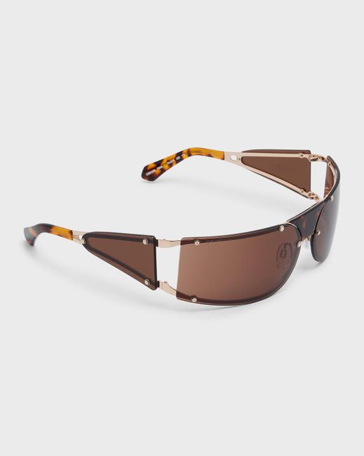 Off-White c/o Virgil Abloh White Kenema Mixed-media Wrap Sunglasses