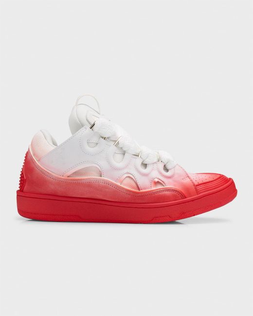 Lanvin Red Exclusive Curb Low-Top Sneakers for men