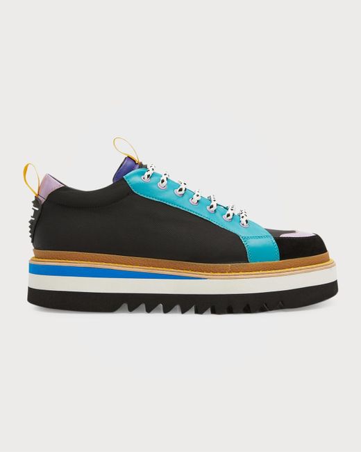 Moschino Blue City Trainer Textile Low-Top Sneakers for men