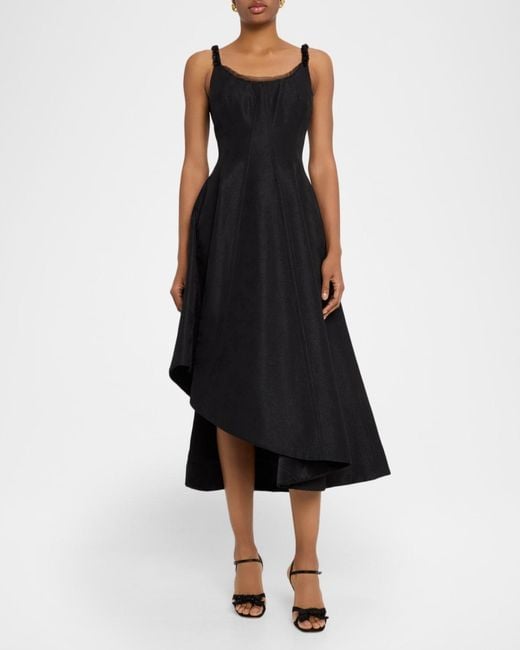 Jason Wu Asymmetric Metallic Floral Jacquard Midi Dress in Black | Lyst Jason Wu Asymmetric Metallic Floral Jacquard Midi Dress in Black | Lyst
