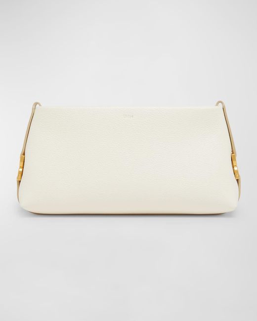 Chloé Natural Marcie Clutch Bag In Grained Leather