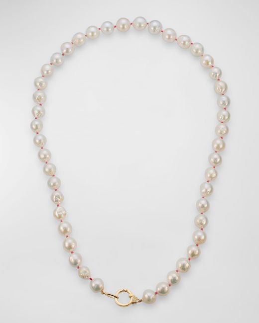 Sorellina White 18K String Necklace With Freshwater Pearls And Gh-Si Diamonds, 26"L