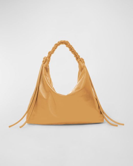 Proenza Schouler Metallic Large Drawstring Leather Shoulder Bag