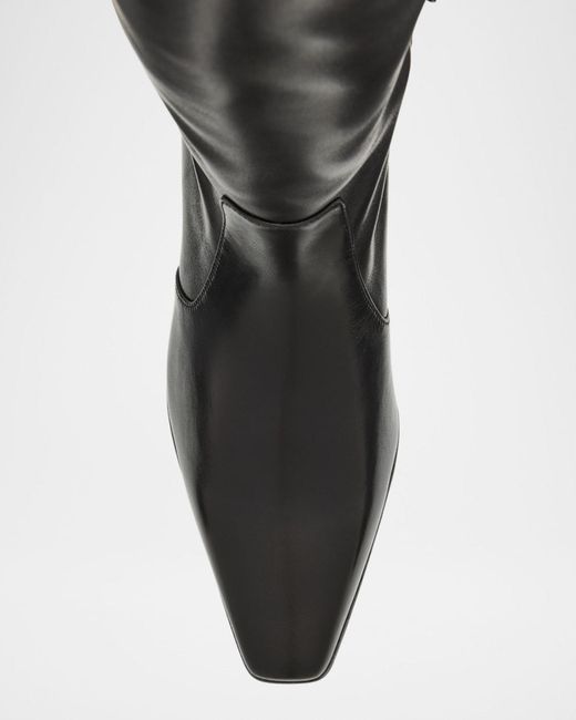 Stuart Weitzman Black Stassi Leather Knee-High Boots