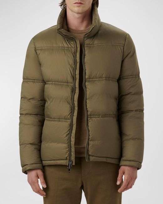 Bugatchi Green Nylon Puffer Jacket for men