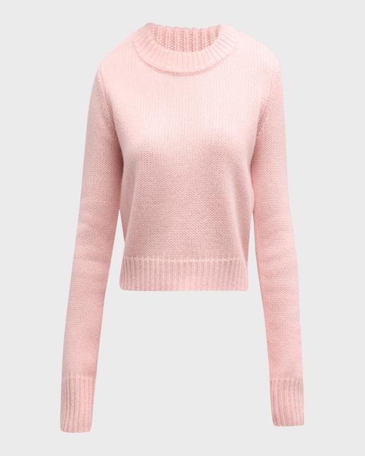La Ligne Pink Wool Cashmere Solid Mini Marin Sweater