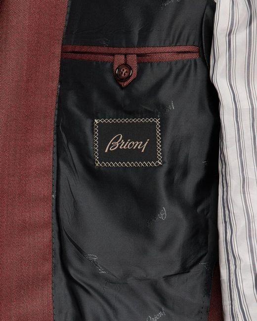 Brioni Red Apos;S Herringbone Single-Breasted Blazer for men
