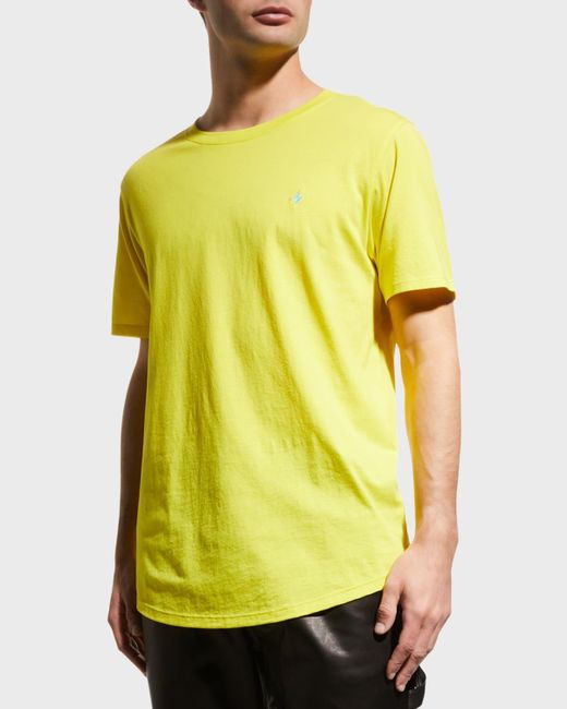 Jared Lang Yellow Lightning Bolt Pima Cotton T-Shirt for men