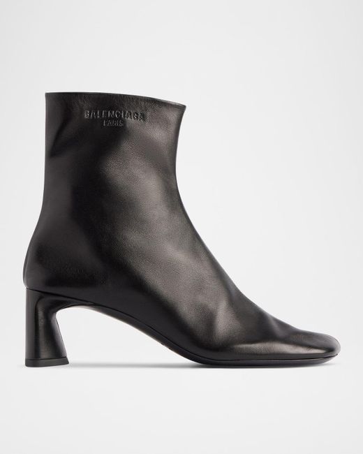 Balenciaga Soft Lambskin Square Toe Booties in Black Lyst