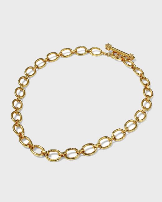 Elizabeth Locke Metallic Fiesole Link Necklace, 17"l