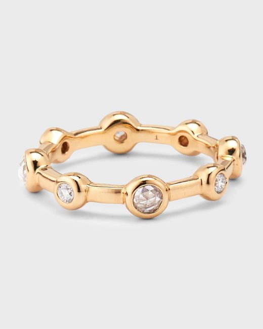 Ippolita Metallic 18k Rose Gold Classico Squiggle Shiny Band Ring With Diamonds