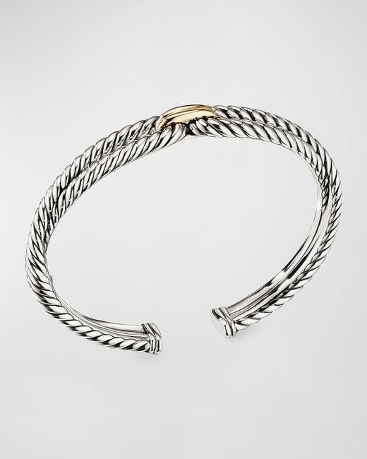 David Yurman Metallic Cable Loop Bracelet With 18k Gold