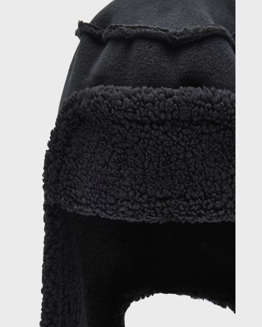 Ugg Black Bonded Fleece Trapper Hat for men