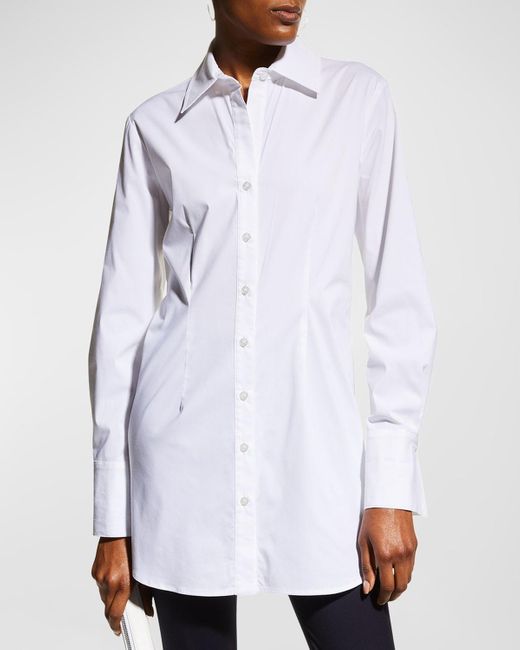 Finley White Kaylynn Easy Button-Front Tunic Shirt