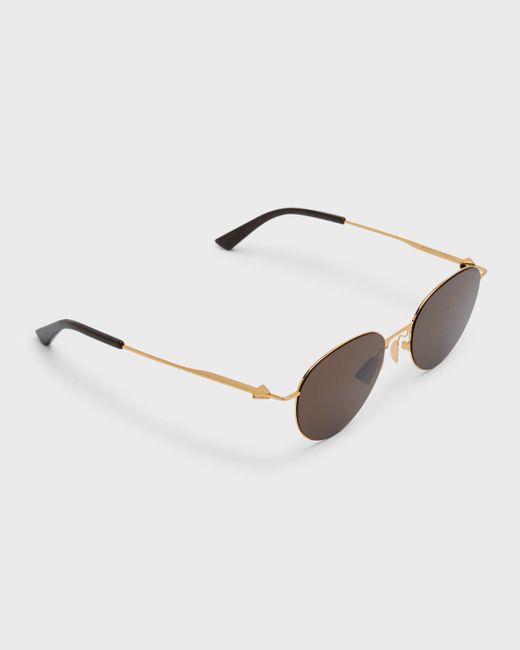 Bottega Veneta Multicolor Metal Round Sunglasses for men