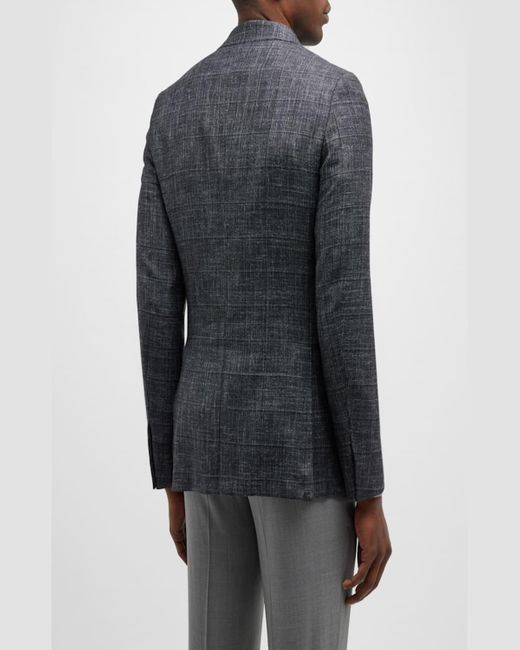 Zegna Gray Check Wool-Blend Sport Coat for men