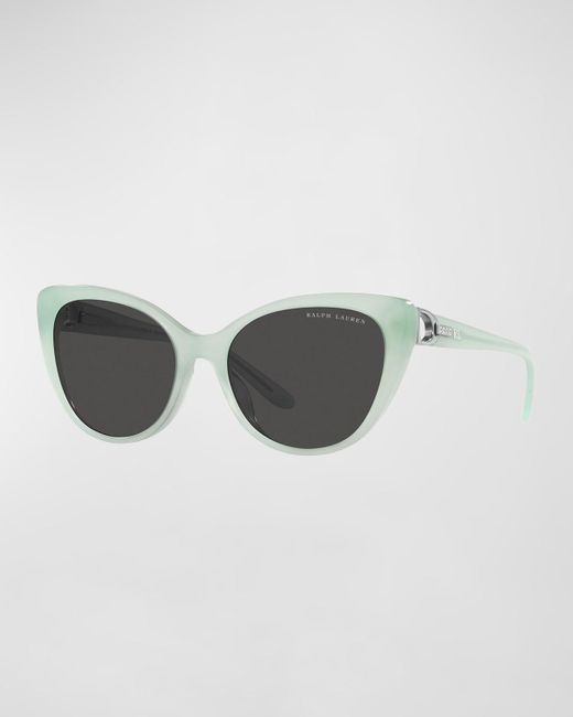 Lauren by Ralph Lauren Gray Crystal-embellished Acetate Cat-eye Sunglasses
