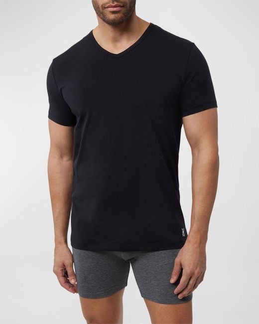 Psycho Bunny Black 2-Pack V-Neck T-Shirts for men