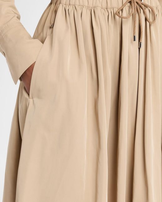 Veronica Beard Natural Bates Drawstring Midi Skirt