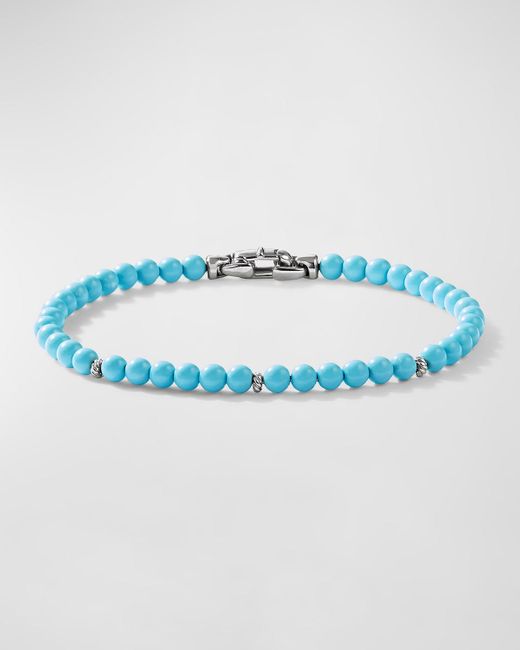 David Yurman Blue Bijoux Spiritual Bead Bracelet With Turquoise And Silver, 4mm
