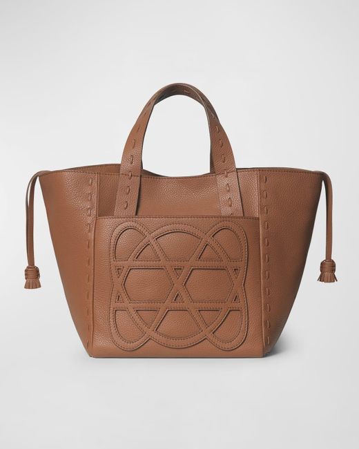Callista Brown Cleo Grained Leather Top-Handle Bag