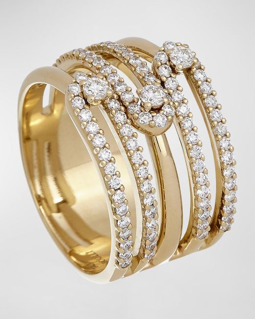 Krisonia Metallic 18k Yellow Gold Ring With Diamonds