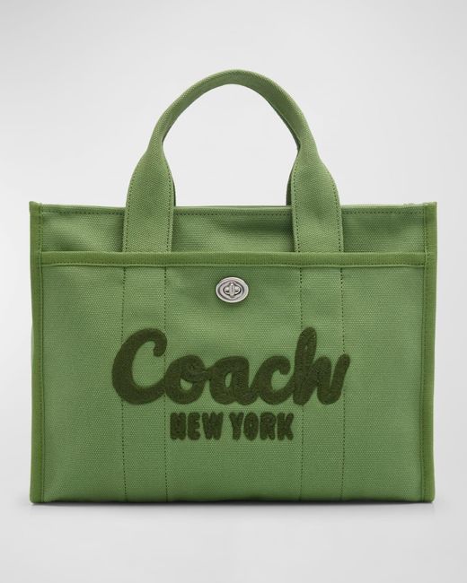 COACH Green Logo Canvas Cargo Tote Bag
