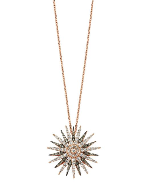 BeeGoddess Metallic Jardin Star 14k Multi-diamond Pendant Necklace