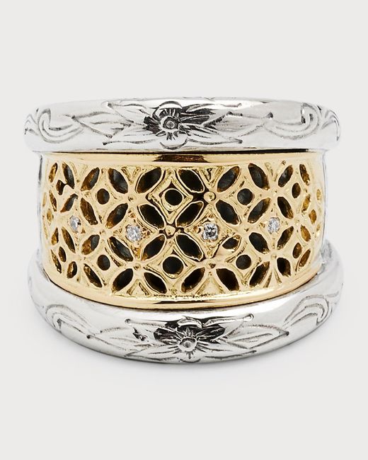 Konstantino Metallic Lattice Diamond Ring