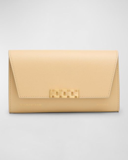 Victoria Beckham Natural Flap Leather Wallet On Chain