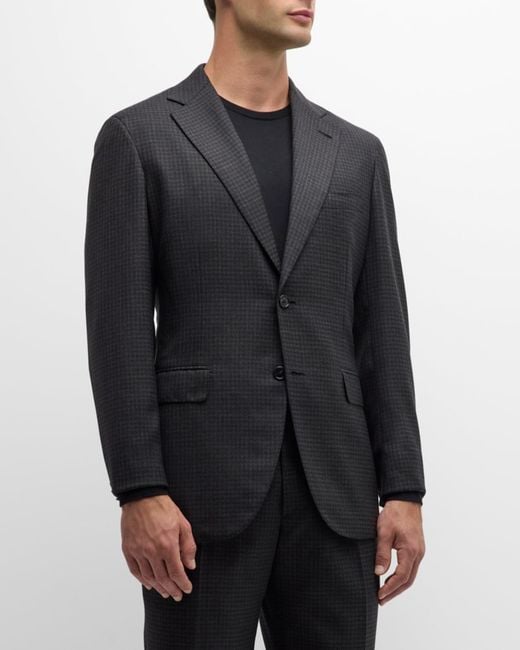 Brioni Black Apos;S Wool Houndstooth Suit for men