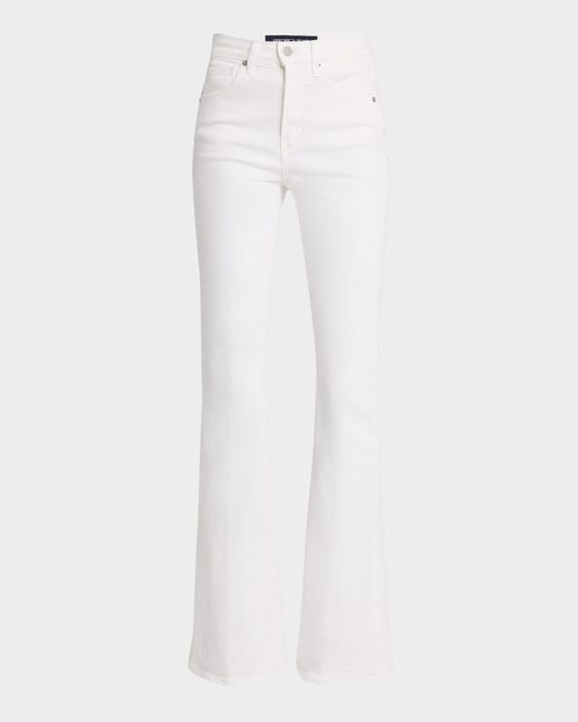 Veronica Beard White Beverly High-Rise Skinny Flare Jeans