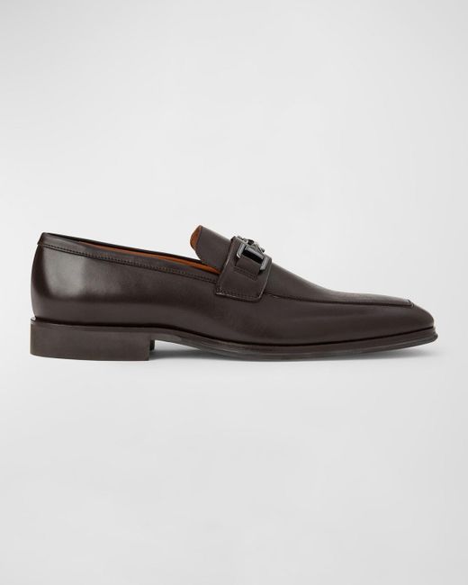 Bruno Magli Brown Raging Leather Bit Loafers for men