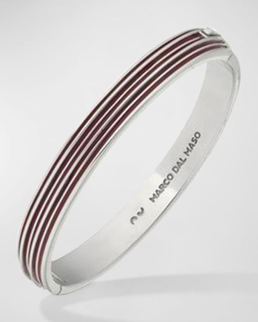 MARCO DAL MASO White Double Polished Cuff With Enamel for men
