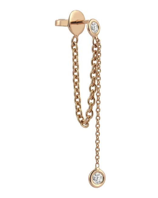 Kismet by Milka White Colors 14K Rose Chain Earring With Diamonds
