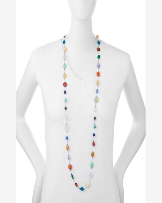 Margo Morrison Multicolor Carnival-Stone Long Necklace, 53"L