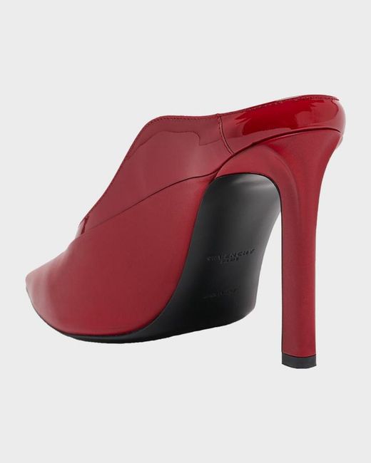 Givenchy Red Mixed Leather Pointed-Toe Mule Pumps