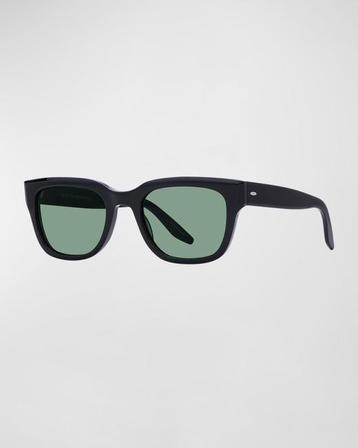 Barton Perreira Green Stax Plastic Rectangle Sunglasses for men
