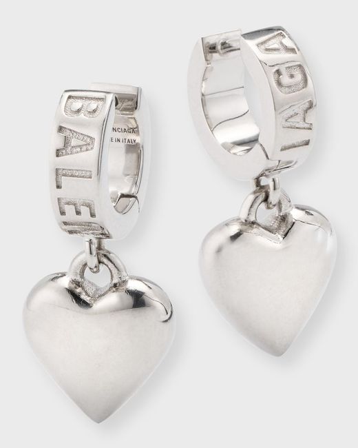 Balenciaga White Sharp Heart Earrings P